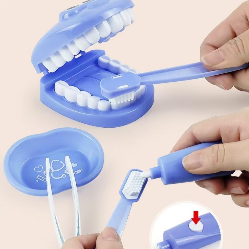 Kids Toys Doctor Set - Kinder-Zahnarzt-Spielset Simulations-Doktorrollenspiel-Set Baby-Zahnhygiene-Gewohnheitsentwicklung Rollenspiel Lernspielzeug Geschenk