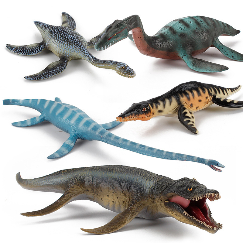 Dinosaur Figurine Set - Realistische Jurassische Urzeit-Tiermodelle, Solider Plesiosaurus, Dinosaurier-Actionfiguren,