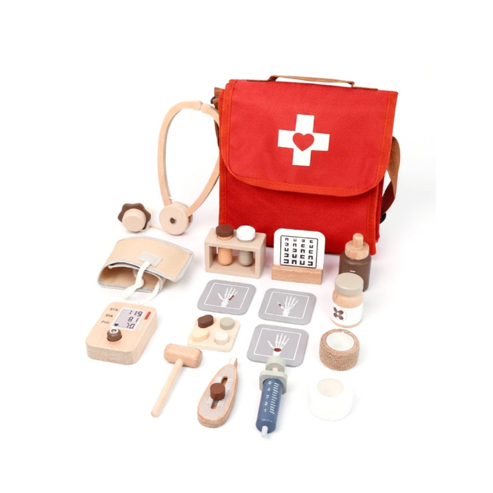 Kids Toys Doctor Set - Doktoren-Spielset für Kinder aus Holz mit