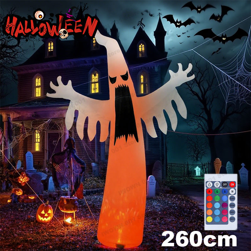 Kids Yard Toys - Halloween aufblasbarer gruseliger Geist mit LED-Lichtern,