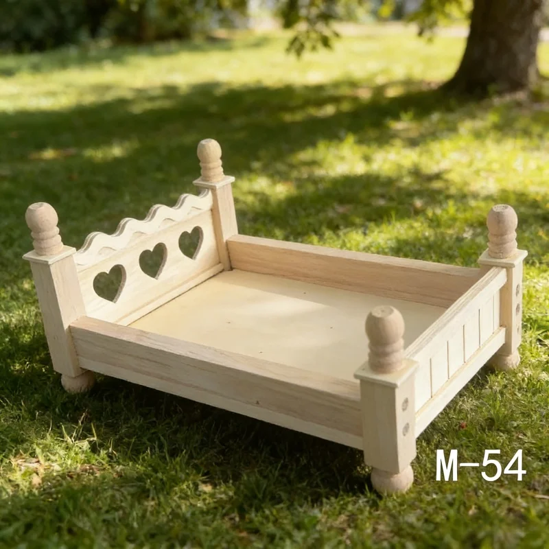 Kids Toys Store - Neugeborenen-Fotografie-Requisiten: Zusammengebautes kleines Holzbett, Studio-Baby-Foto-Posing-Dekoration, Möbel,