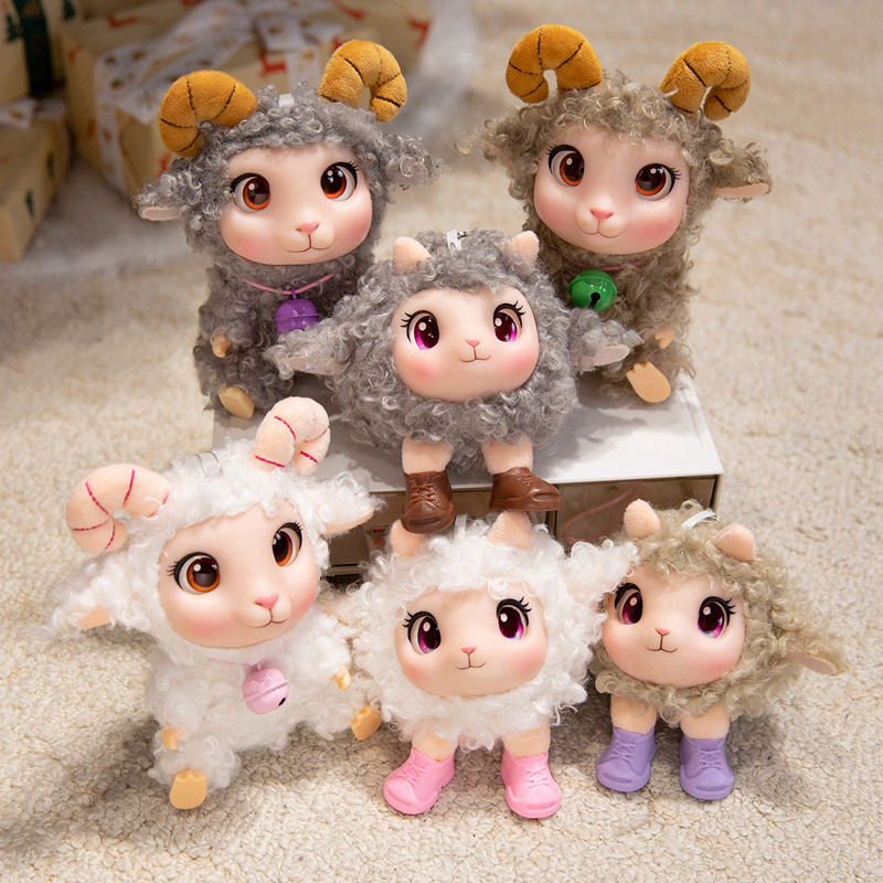 Kids Toys Doll - Kawaii Lamm Plüschtier Weiches Vinyl-Plüsch Stofftier
