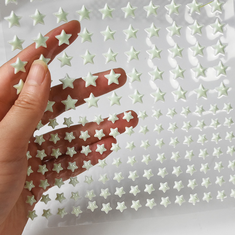 Glow In Dark Stars - 211 Stück 3D-Blase, leuchtende Sterne, Punkte,