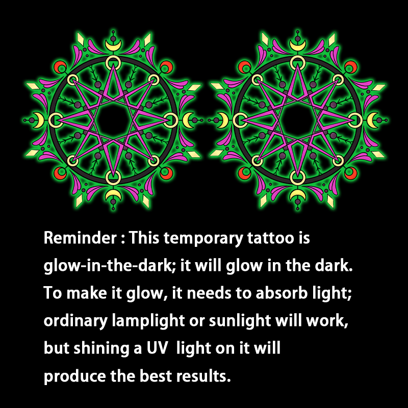 Einweg-Temporäre Brust-Tattoo- – Glow In Dark Stars Bewertung und Preis