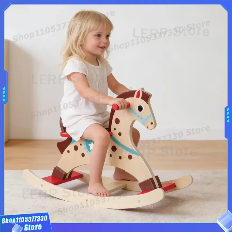 Buntes Holz-Schaukelpferd für  – Kids Toys Horse Bewertung und Preis